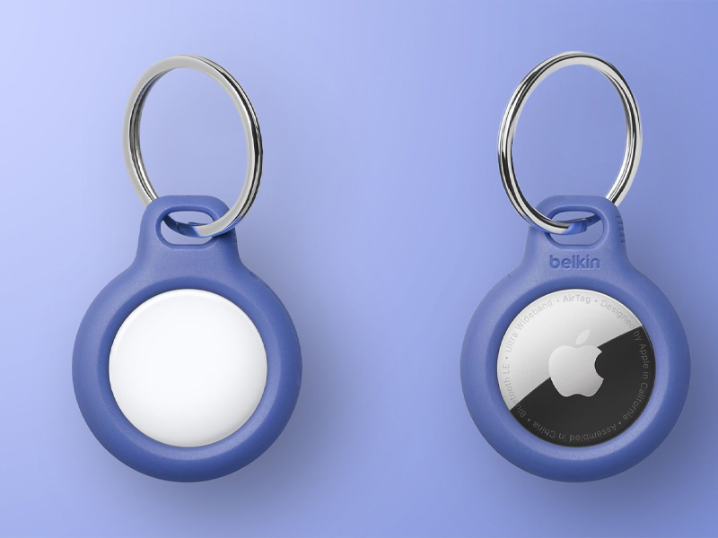 Secure Holder with Key Ring của AirTag thiết kế dạng Xoắn v&agrave; Kh&oacute;a